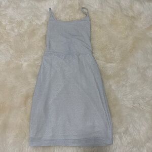 New Sparkling Sexy Sleeveless Mini Women Dress (Silver Color) Size Small